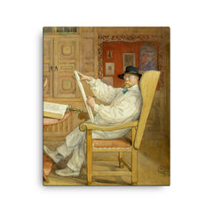 Carl Larsson canvas print on a plain backdrop in size 16"x20".
