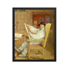 Carl Larsson framed print on a plain backdrop in size 16"x20".