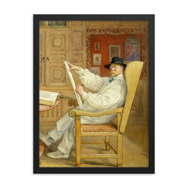 Carl Larsson framed print on a plain backdrop in size 18