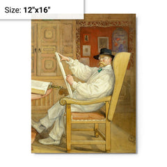 Carl Larsson metal print on a plain backdrop in size 12"x16".