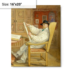 Carl Larsson metal print on a plain backdrop in size 16"x20".