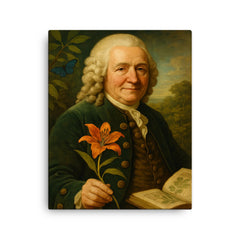 Carl Linnaeus canvas print on a plain backdrop in size 16"x20".