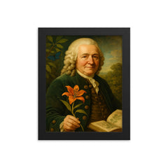 Carl Linnaeus framed print on a plain backdrop in size 8"x10".