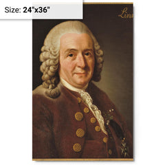 Carl Linnaeus metal print on a plain backdrop in size 24"x36".
