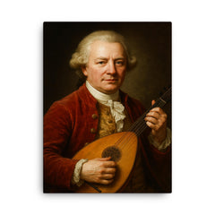 Carl Michael Bellman portrait canvas print on a plain backdrop in size 18"x24".