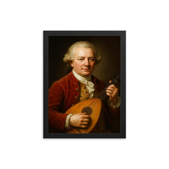 Carl Michael Bellman portrait framed print on a plain backdrop in size 12"x16".