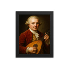 Carl Michael Bellman portrait framed print on a plain backdrop in size 8"x10".