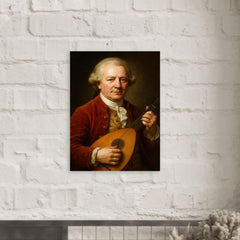 Carl Michael Bellman portrait metal print mockup