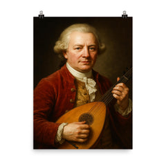 Carl Michael Bellman portrait poster on a plain backdrop in size 8"x10".