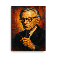 Carl Orff canvas print on a plain backdrop in size 18"x24".