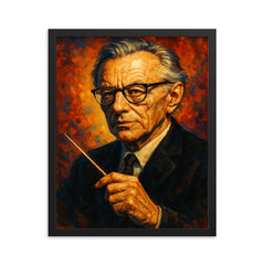 Carl Orff framed print on a plain backdrop in size 16"x20".