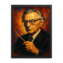 Carl Orff framed print on a plain backdrop in size 18"x24".