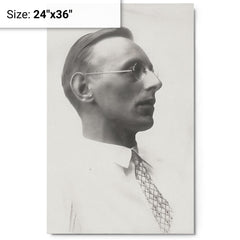 Carl Orff metal print on a plain backdrop in size 24"x36".