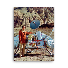 Carl Sagan canvas print on a plain backdrop in size 18"x24".