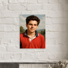Carlo Acutis portrait metal print mockup
