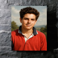 Carlo Acutis portrait metal print mockup