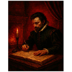Carlo Gesualdo composing in blood red chamber jigsaw puzzle