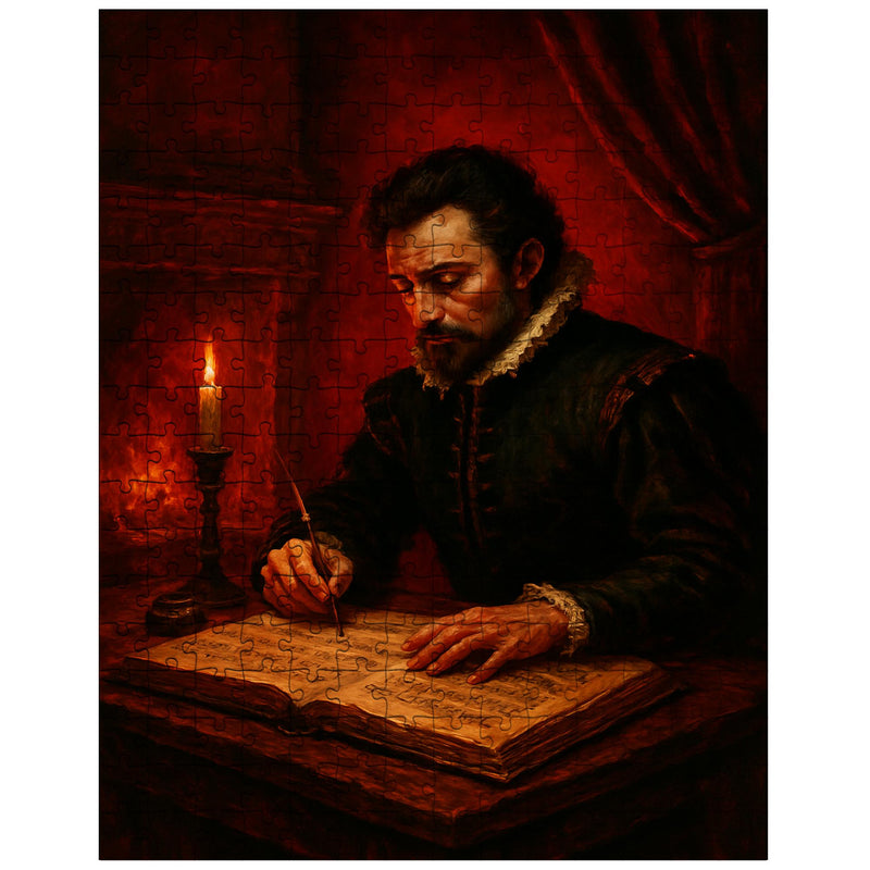 Carlo Gesualdo composing in blood red chamber jigsaw puzzle