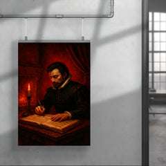 Carlo Gesualdo composing in blood red chamber poster 4