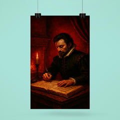 Carlo Gesualdo composing in blood red chamber poster 6