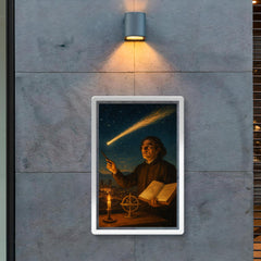 Carlos de Sigüenza charting a comet over Mexico City poster 2