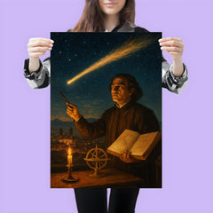 Carlos de Sigüenza charting a comet over Mexico City poster 3