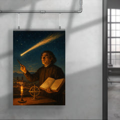 Carlos de Sigüenza charting a comet over Mexico City poster 4