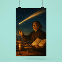 Carlos de Sigüenza charting a comet over Mexico City poster 6
