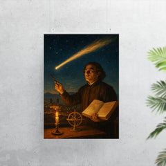 Carlos de Sigüenza charting a comet over Mexico City poster 7