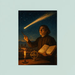 Carlos de Sigüenza charting a comet over Mexico City poster 8