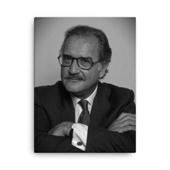Carlos Fuentes canvas print on a plain backdrop in size 18"x24".