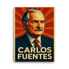 Carlos Fuentes canvas print on a plain backdrop in size 18"x24".