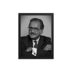 Carlos Fuentes framed print on a plain backdrop in size 12"x16".