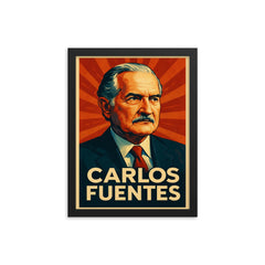 Carlos Fuentes framed print on a plain backdrop in size 12"x16".