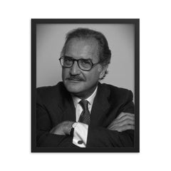 Carlos Fuentes framed print on a plain backdrop in size 16"x20".