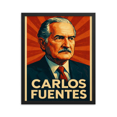 Carlos Fuentes framed print on a plain backdrop in size 16"x20".