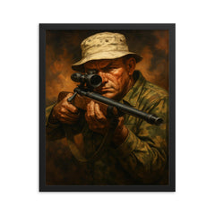 Carlos Hathcock framed print on a plain backdrop in size 16"x20".