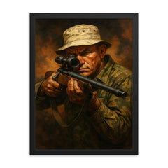 Carlos Hathcock framed print on a plain backdrop in size 18"x24".