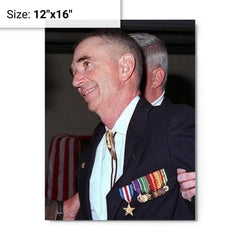 Carlos Hathcock metal print on a plain backdrop in size 12"x16".