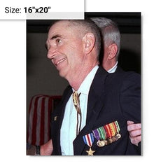 Carlos Hathcock metal print on a plain backdrop in size 16"x20".