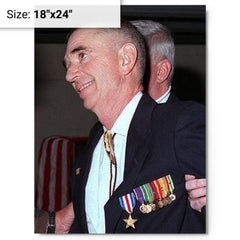 Carlos Hathcock metal print on a plain backdrop in size 18"x24".