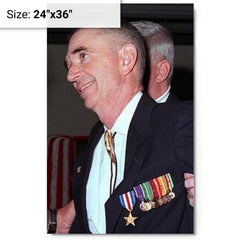 Carlos Hathcock metal print on a plain backdrop in size 24"x36".