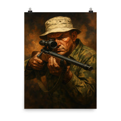 Carlos Hathcock poster on a plain backdrop in size 8"x10".