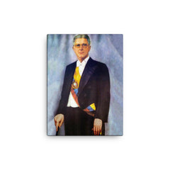 Carlos Julio Arosemena Tola canvas print on a plain backdrop in size 12"x16".