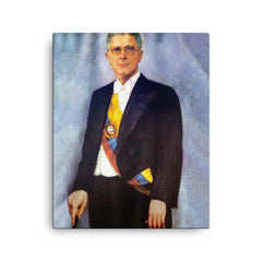 Carlos Julio Arosemena Tola canvas print on a plain backdrop in size 16"x20".