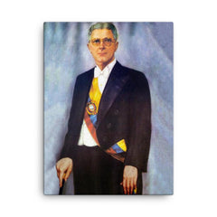 Carlos Julio Arosemena Tola canvas print on a plain backdrop in size 18"x24".