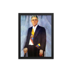 Carlos Julio Arosemena Tola framed print on a plain backdrop in size 12"x16".