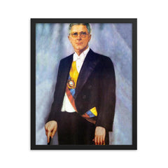 Carlos Julio Arosemena Tola framed print on a plain backdrop in size 16"x20".