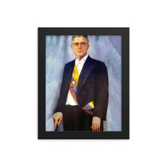 Carlos Julio Arosemena Tola framed print on a plain backdrop in size 8"x10".