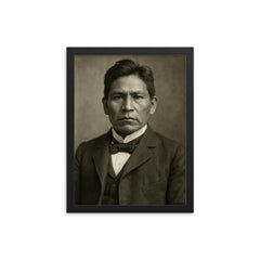 Carlos Montezuma framed print on a plain backdrop in size 12"x16".